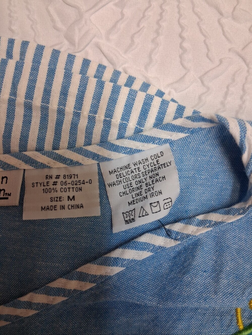 Woman Within Blue and White Striped Cotton Top Size M - Picture 12 of 17